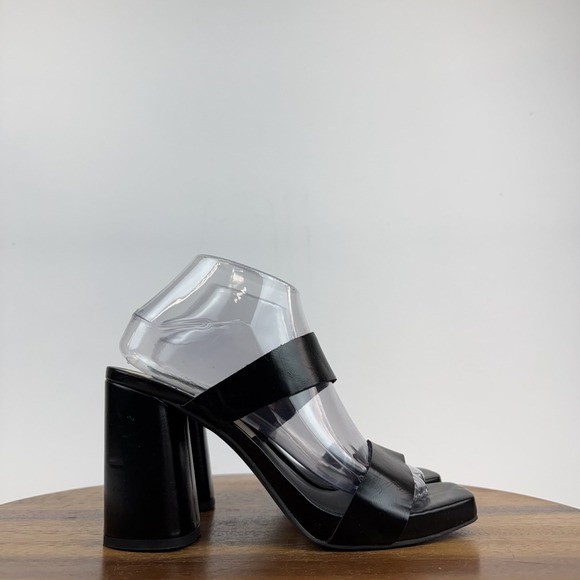 Dolce Vita Shoes - New Womens Dolce Vita Cataya Black Faux Leather Platform Slide Heel Sandal Sz 8